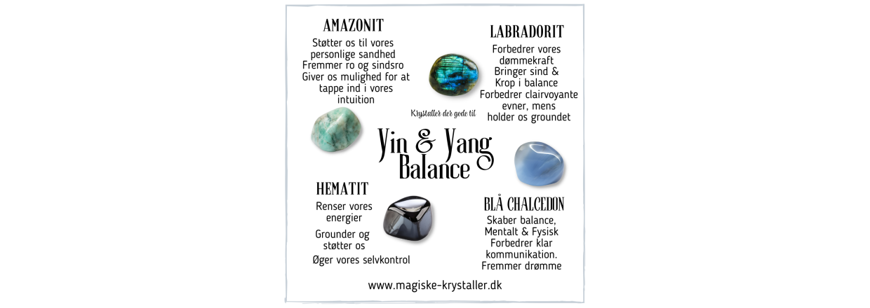 Krystaller til Yin Yan Balance 