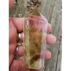 Smuk Slebet Brndt Citrin - Stende Spids  - 116g