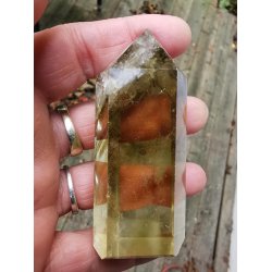 Smuk Slebet Brndt Citrin - Stende Spids  - 120g