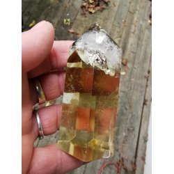 Smuk Slebet Brndt Citrin - Stende Spids  - 120g