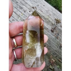 Smuk Slebet Brndt Citrin - Stende Spids - 127g