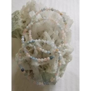 Smukt Beryl Sten Smykke Armbnd - 4 mm rund