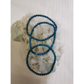  Smukt Bl Apatit Sten Armbnd - 4 mm rund