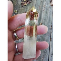 Smuk Slebet Brndt Citrin - Stende Spids  - 66g