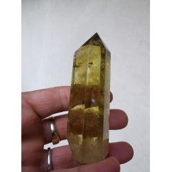 Smuk Slebet Brndt Citrin - Stende Spids  - 76g