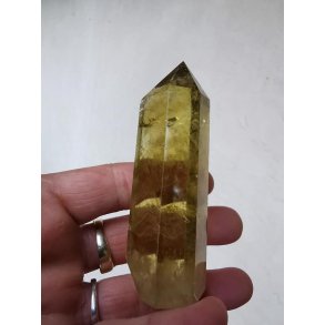 Smuk Slebet Brndt Citrin - Stende Spids  - 76g