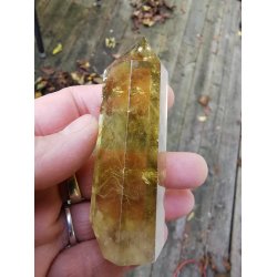 Smuk Slebet Brndt Citrin - Stende Spids  - 76g