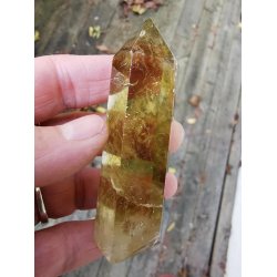 Smuk Slebet Brndt Citrin - Stende Spids  - 76g