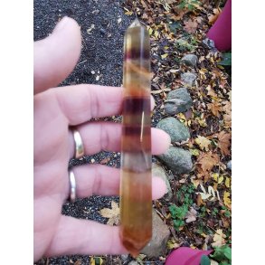 Smuk Gul Fluorit Dobbelt Termineret Stav - 79 g 