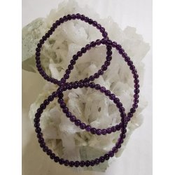 Smukt Ametyst Sten Armbnd 4 mm Rund