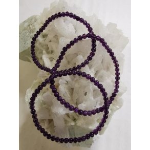 Smukt Ametyst Sten Armbnd 4 mm Rund