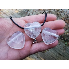 Smukt Bjergkrystal Hjerte Sten smykke Vedhng - 3 cm 