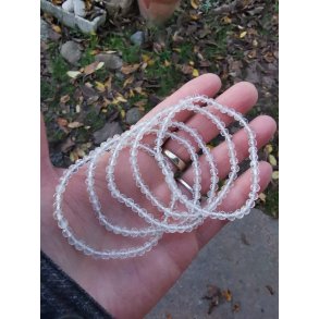 Smukt Bjergkrystal Facet Sten Armbnd - 4mm 