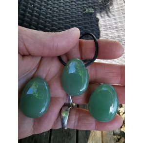 Smukt Grn Aventurin Sten Vedhng 