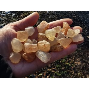 Gylden Topas Naturlig Mat Poleret Lommesten  - Medium