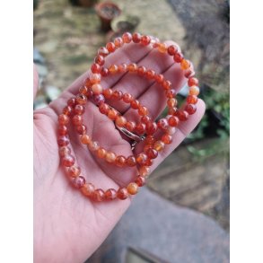 Ild agat Sten Armbnd 6mm rund