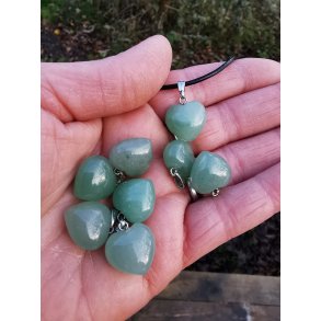 Smukt Lille Buttet Grn Aventurin Sten Hjerte Vedhng 