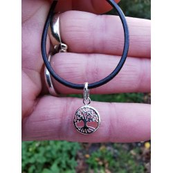 Lille Livets Tr Vedhng 1cm  - Sterling slv inkl. Ldernsnor