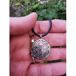 Smukt Livets Blomst Smykke Vedhng Med Rosenkvarts 