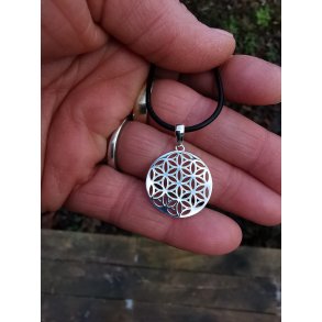 Smuk Livets Blomst Vedhng - 925 Sterling Slv - 2 cm 