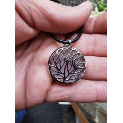 Smukt Livets Tr Smykke Vedhng Med Rosenkvarts 