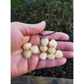 Smukt Lille Buttet Lys Gul Calcit Sten Hjerte Vedhng 