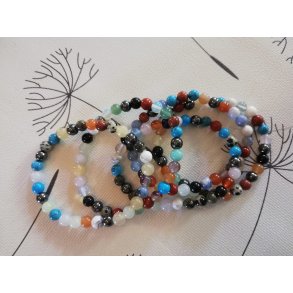 Multi Mix Sten Armbnd - 6mm