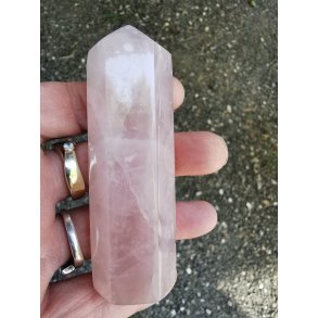 Smuk Facetteret Rosenkvarts Spids - Stav Nr. 24