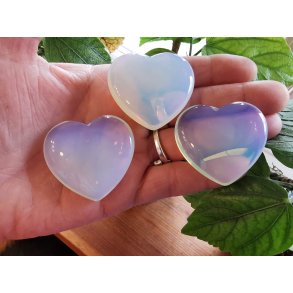 Opalit Glas Hjerte  - Fremstillet - 4 cm