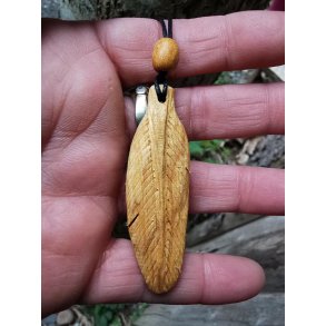 Smukt Palo Santo Lille Fjer Vedhng nr. 2