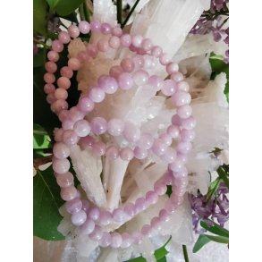 Smukt og Eksklusivt Pink Kunzit Sten Armbnd 6mm Rund