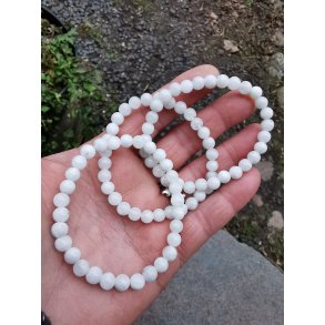 Smukt Hvid Regnbue Mnesten Armbnd  6mm  