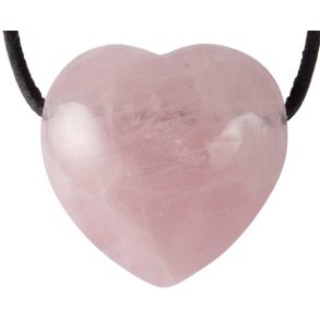 Smukt Rosenkvarts Hjerte Vedhng 