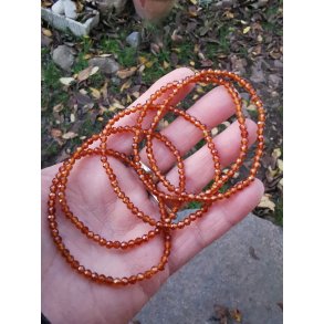 Smukt Spessartin Granat Facet Sten Armbnd - 4mm 