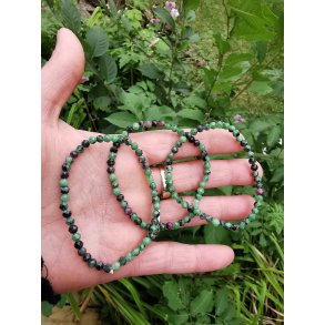 Smukt Zoisit Facet Sten Armbnd - 3-4 mm