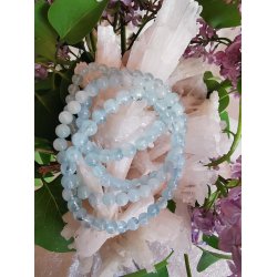 Akvamarin Sten Armbnd - Rund 6mm 