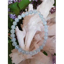 Akvamarin Sten Armbnd - Rund 6mm 