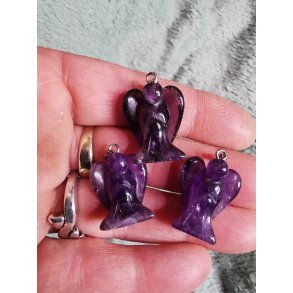 Lille Ametyst Skyts Engel Vedhng