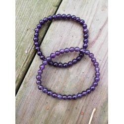 Ametyst Sten Armb�nd - 6mm 