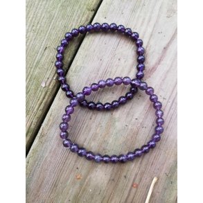 Ametyst Sten Armbnd - 6mm 