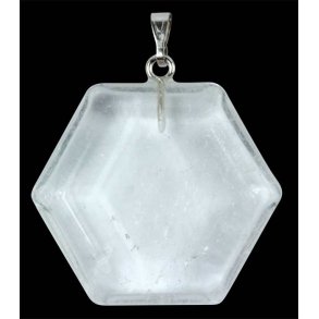 Bjergkrystal Hexagon - Fe Sten Vedhng