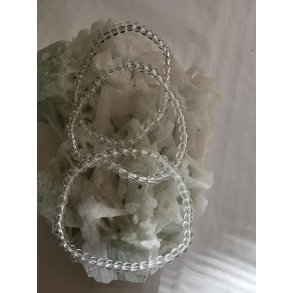 Smukt Bjergkrystal Sten Armbnd - 4mm Rund