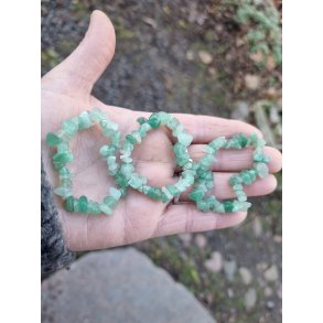 Grn Aventurin Chip Sten Armbnd - Barn - 14 cm 