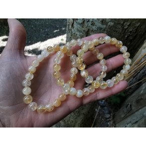 Yderst Smukt Brndt Citrin Sten Armbnd - 8mm