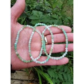 Smukt Chrysopras Facet Sten Armbnd - 3-4 mm