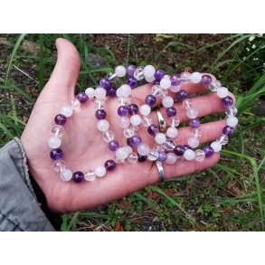 Smukt Golden Triangle - Gyldne Triangel Sten Armbnd - 8mm rund