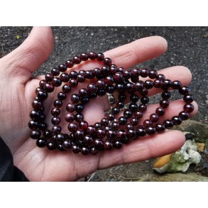 Smukt Granat Armbnd 6 mm Rund