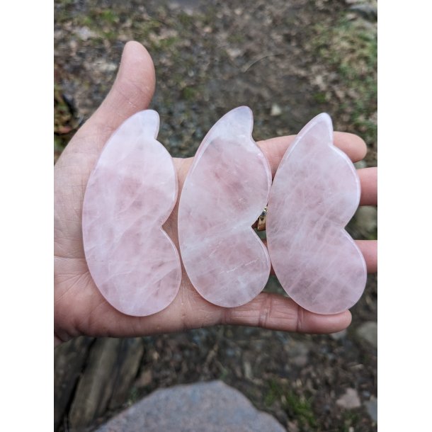 Gua Sha Half Wing - Rosenkvarts - Massagesten 