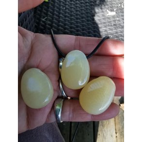 Smukt Lys Gul Calcit Sten Smykke Vedhng 