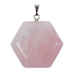 Rosenkvarts Hexagon - Fe Sten Vedhng